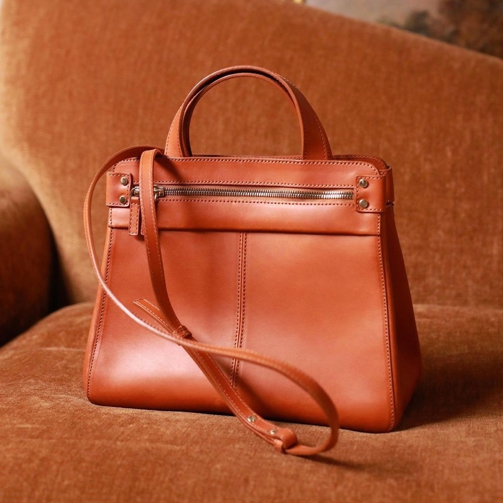 Sezane Sam leather bag in chocolate NWT